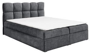 KONDELA Boxspring ágy, 200x200, sötétszürke, NEGRY