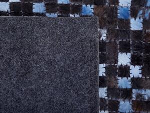 Barna és kék bőrszőnyeg 160 x 230 cm IKISU