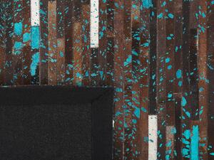 Barna és kék bőrszőnyeg 140 x 200 cm KISIR