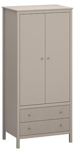 KONDELA Szekrény, szürkésbarna Taupe/craft arany tölgy, KLIO 2D2S