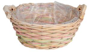 Breeze hasított fa ültetőtál natúr/pasztellzöld/pasztellrózsaszín 25,5x11/13cm