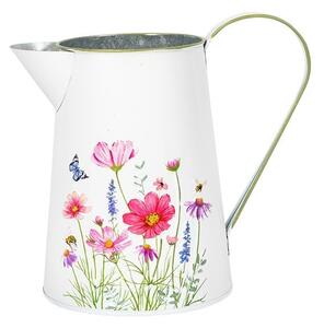 Meadow virágmintás fém kanna fehér 10x17cm