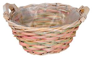 Breeze hasított fa ültetőtál natúr/pasztellzöld/pasztellrózsaszín 20x10/12cm