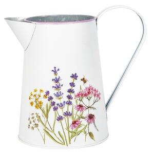 Meadow virágmintás fém kanna fehér 10x17cm