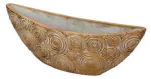 Csónak Alakú Circo Kőtál Antikolt Arany 41,5x11,5x13,5/16cm