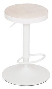 Bárszék velúr - fém, állítható 60-76 cm bézs, fehér - BOUTON