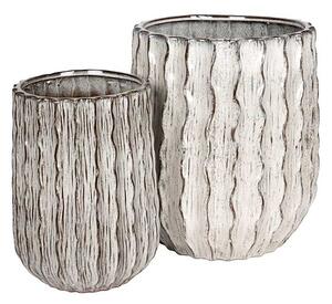 Julep Kerámia Kaspó Szett Krém-Barna 33,5x46,3-46x54cm S2