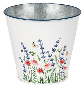 Meadow Virágmintás Fém Kaspó Fehér 11,5x10,7cm