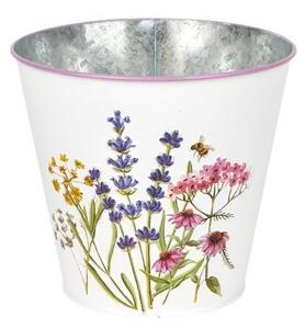 Meadow Virágmintás Fém Kaspó Fehér 11,5x10,7cm