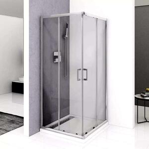 Diplon 80x80 cm szögletes két tolóajtós zuhanykabin, 5 mm edzett