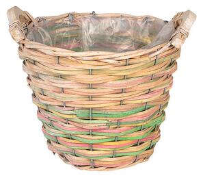 Breeze Hasított Fa Kaspó Natúr/Pasztellzöld/Pasztellrózsaszín 20x16/18,5cm