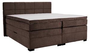 KONDELA Boxspring ágy, 200x200, barna, APRIL