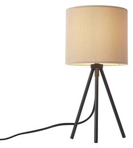 Modern háromlábú asztali lámpa taupe színben, bársonyernyővel - Luz