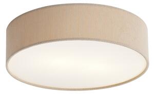 Modern mennyezeti lámpa taupe színben, bársonyernyővel, 38 cm, 2-lámpás - Luz