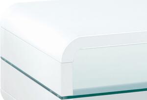 Modern Dohányzóasztal Magasfényű Fehér Színben 90x60x40 cm. Ahg-611