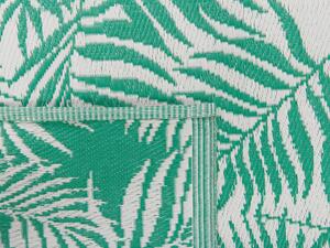 Barátságos Kékeszöld Pálmalevél Mintás Kültéri Szőnyeg 160 x 230 cm KOTA