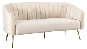 KONDELA Design 3-as ülés kanapé, bézs Velvet szövet/gold króm-arany, BAGY