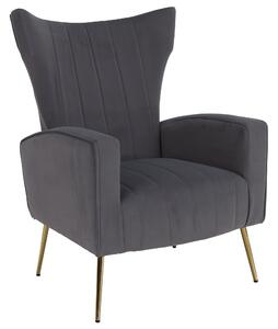 KONDELA Relaxfotel, szürke Velvet szövet, BARET