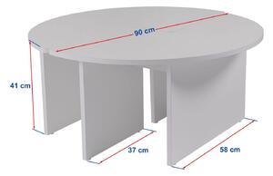 Hanah Home Coffee Table Natural White Moira - Natural White