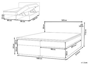 Világoszöld Ágyneműtartós Boxspring Ágy 180 x 200 cm SENATOR