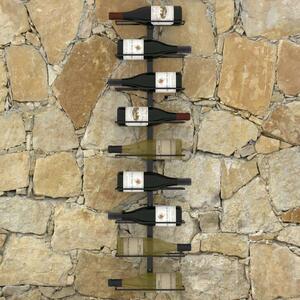 VidaXL fekete vas falra szerelhető bortartó állvány 9 palacknak