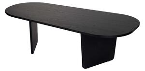 Hanah Home Coffee Table Wood Black Ovalis - Fa Fekete