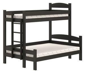 Lovic emeletes ágy, fiókokkal, bal oldali - 90x200 cm/120x200 cm - fekete