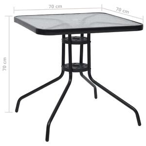 VidaXL fekete acél kerti asztal 70 x 70 x 70 cm