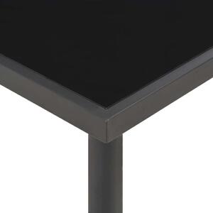 VidaXL fekete acél és üveg kerti asztal 220 x 90 x 74,5 cm