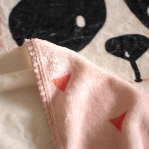 Világos rózsaszín mikroszálas gyerek takaró 140x110 cm Panda – Moshi Moshi