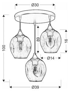 Fekete függőlámpa üveg búrával Aspa – Candellux Lighting