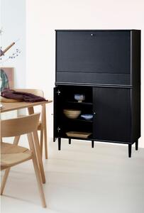 Fekete bortartó szekrény kőrisfa dekorral 89x136 cm Mistral - Hammel Furniture