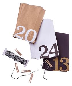 SURPRISE papír adventi kalendárium 24 tasak , számos