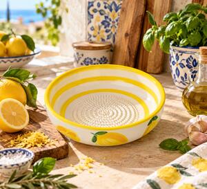Citromcsepp mediterrán kerámia reszelős salátástál – 19 cm