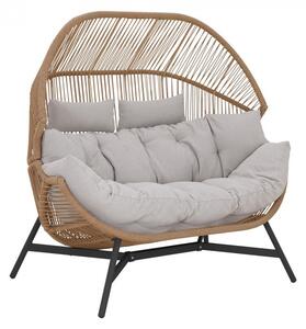 HOLAND rattan dupla kosárfotel bézs