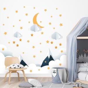 Gyerek falmatrica 90x60 cm Mountains in Stars and Clouds – Ambiance