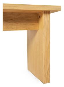 Natúr színű dohányzóasztal tölgyfa dekoros asztallappal 60x120 cm Stripe – Woodman