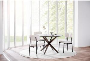 Kerek étkezőasztal tölgyfa dekoros asztallappal 120x120 cm Calverton - Rowico