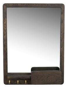 Fali tükör polccal és fa kerettel 45x60 cm Inverness - Rowico