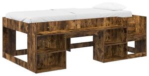 Gyerekágy keret tárolóval Füstös Tölgy 90 x 190 cm Szerelt Fa
