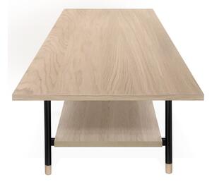 Natúr színű dohányzóasztal tölgyfa dekoros asztallappal 60x120 cm Jugend – Woodman