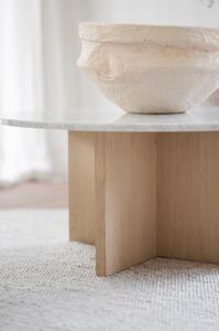 Fehér-barna márvány kerek dohányzóasztal 90x90 cm Brooksville - Rowico