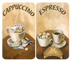 Edzett üveg tűzhely fedőlap szett 2 db-os 30x52 cm Coffee – Wenko