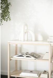 Fehér-natúr színű konzolasztal kő asztallappal 140x40 cm Orwel - Rowico