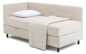 Bézs kárpitozott ágyneműtartós egyszemélyes ágy matraccal 90x200 cm Avela – Bonami Selection