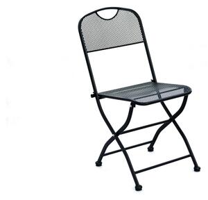 Fekete fém kerti szék - Rojaplast