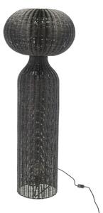Fekete állólámpa rattan búrával (magasság 130 cm) Werna – Villa Collection