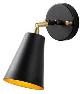 Fekete-aranyszínű fali lámpa ø 10 cm Evander – Opviq lights