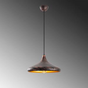 Fekete-rézszínű függőlámpa fém búrával ø 34 cm Barek – Opviq lights