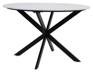 Fekete-fehér kerek étkezőasztal márvány dekoros asztallappal ø 120 cm Tomochi – Light & Living